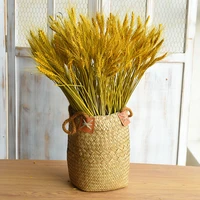 basket barley flower wheat ear decoration rattan grass flower basket vase woven bag portable dry flower decoration flower basket