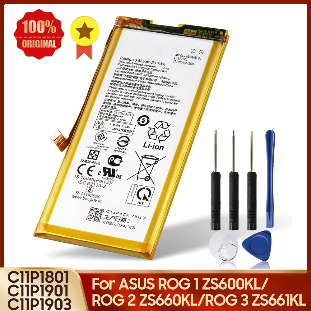 

Genuine Replacement Battery C11P1901 C11P1801 C11P1903 for ASUS ROG 1 ZS600KL ROG2 ZS660KL ROG 3 ZS661KL Original Phone Battery