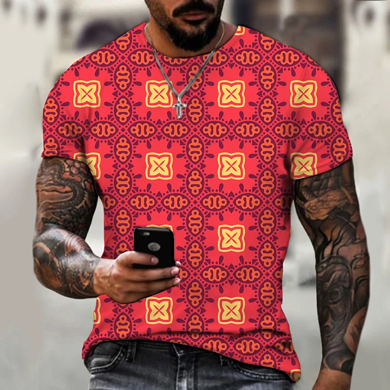 

New Fashion Retro series 3D Printed T-Shirt For Men Summer Leisure Vent Sports Short Sleeve Tops Casual Fitness Men Tees