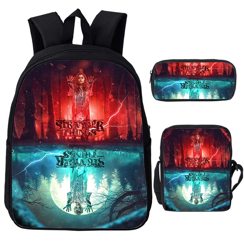 3 Sets Stranger Things 4 Backpack for Boys Student 3D Print School Bags Children Bookbag Back to School Backpack Girls Schoolbag