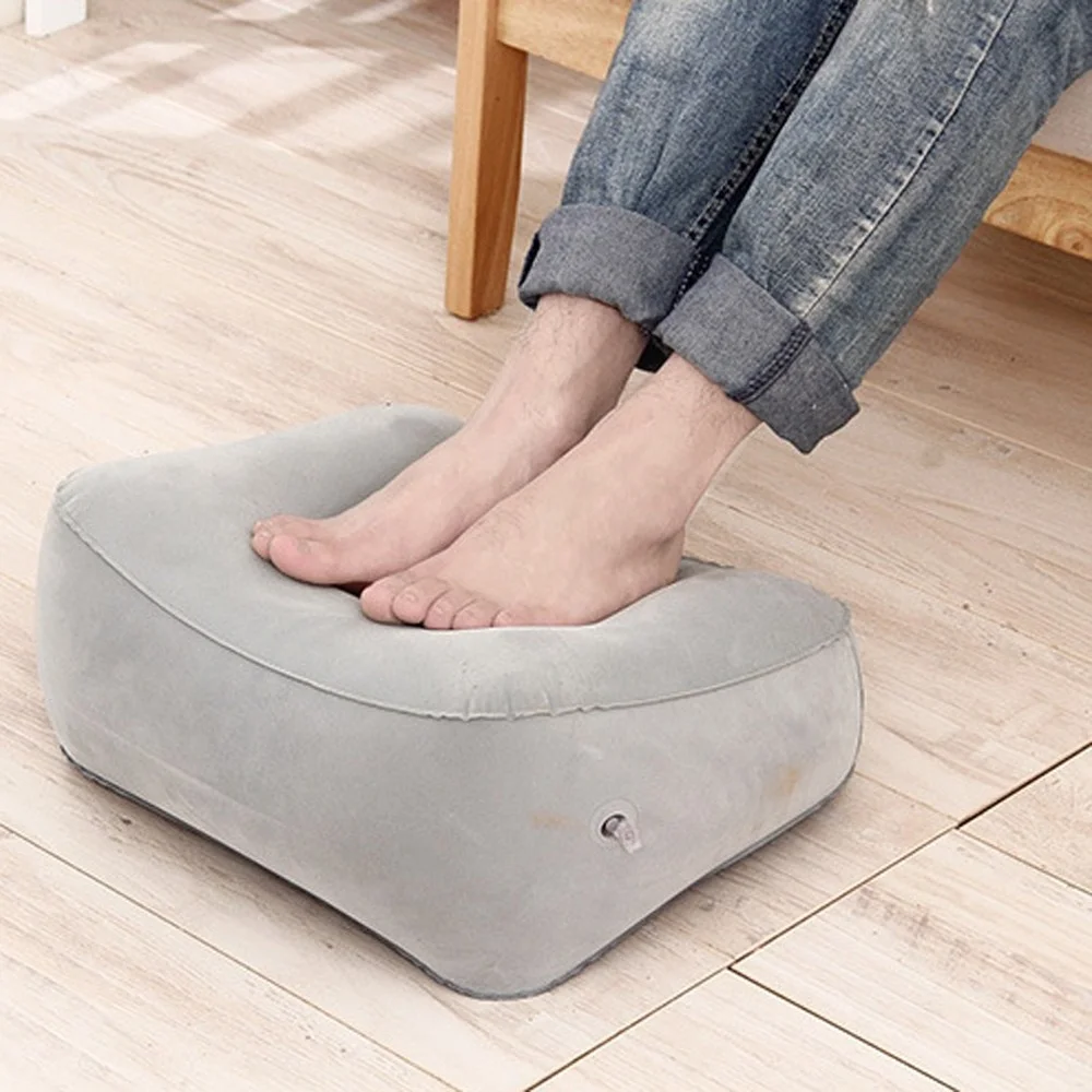 

Protable Soft Footrest Pillow PVC Inflatable Foot Rest Pillow Cushion Air Travel Office Home Leg Up Relaxing Feet Tools