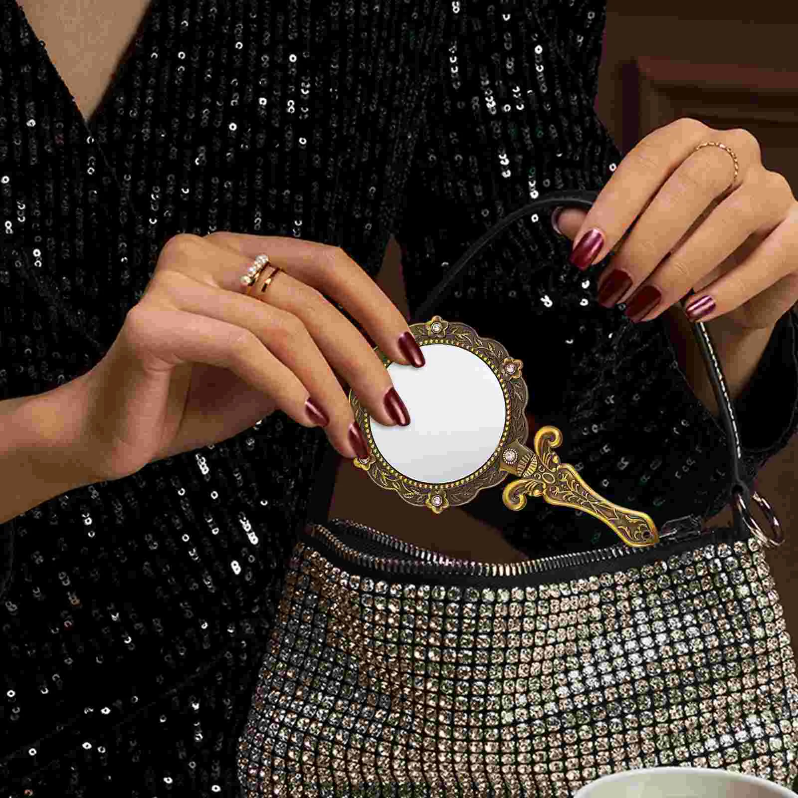 Косметическое зеркало ручной макияж винтажный мужской мини-кошелек для макияжа