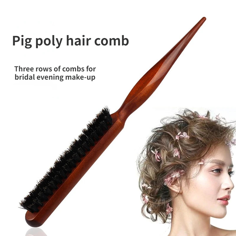 

Professional Hair Comb Back Brushes Wood Slim Line Comb Pointed Tail Beauty Hairbrush Extension Hairdressing Styling Tools