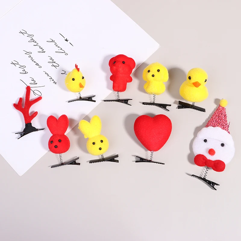 

5Pcs/Lot Bubble Childrens Toy Little Yellow Duck Love Heart Hairpin Clip Suitable For Clip On The Gift