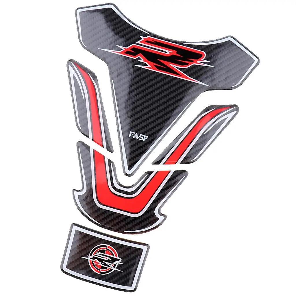 

5D Carbon Fiber Red Motorcycle Fuel Tank Pad Protector Sticker for