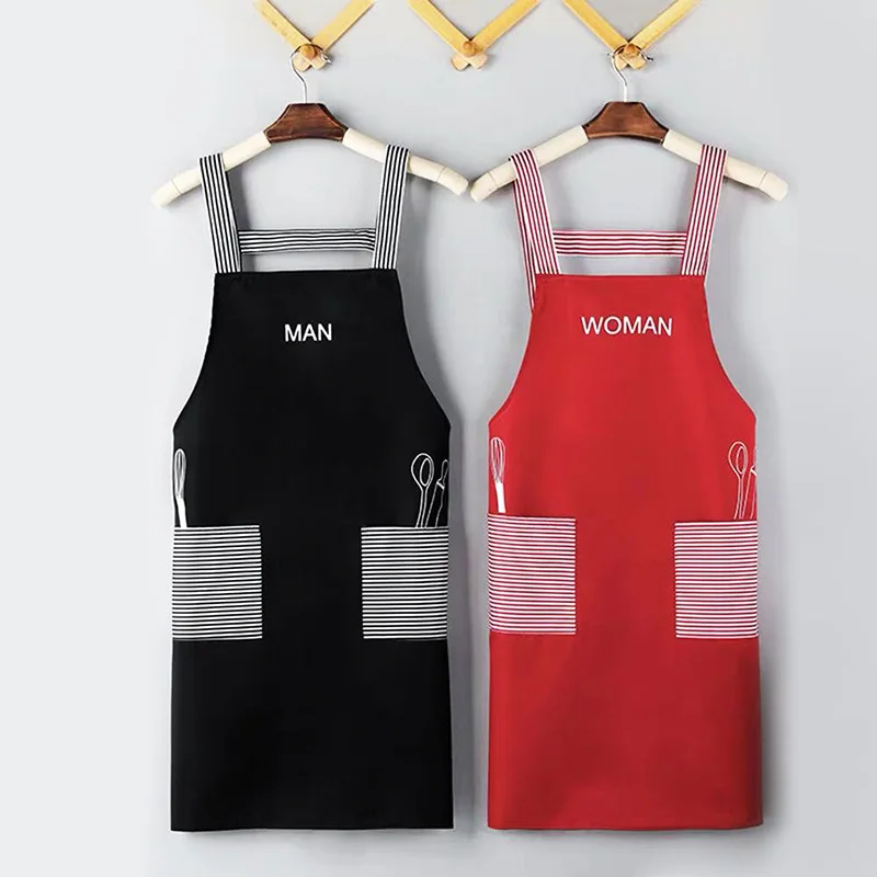 

Chef Korean Striped Waterproof Apron Strap-type Household Kitchen Cooking Overalls For Men And Women In Stock