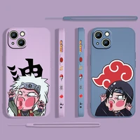 cute anime naruto boys for apple iphone 13 12 mini 11 pro xs max xr x 8 7 6s se plus liquid left rope silicone phone case