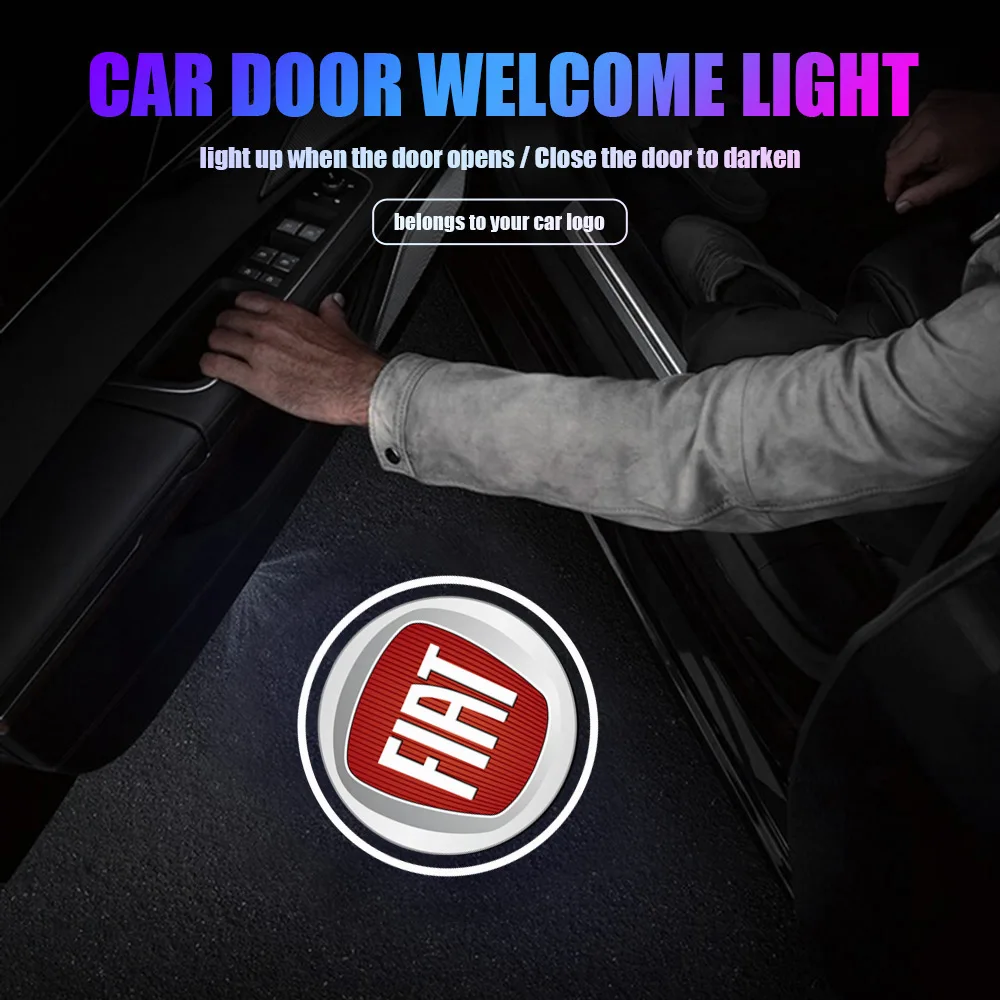 

1/2Pcs Car HD Projector Lamp Car Door Wireless Welcome Light LED Decoration For Fiat Punto 500 Bravo Croma Abarth 124 600 Ducato