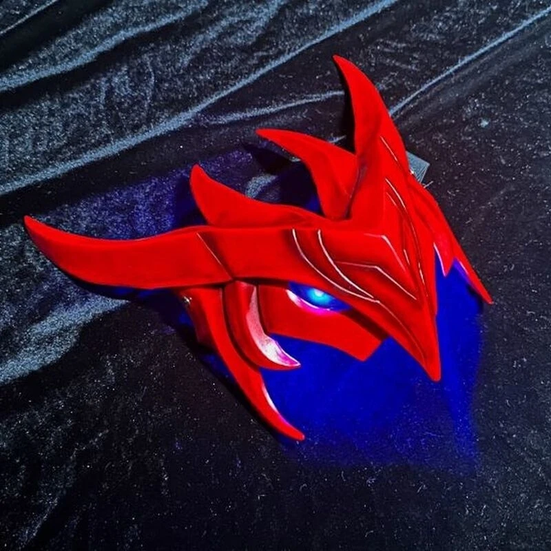 Lol Halloween Pixiv Game League Of Legends Yone Mask Cos Dress Up Ball Люминесцентная смоляная маска Модные