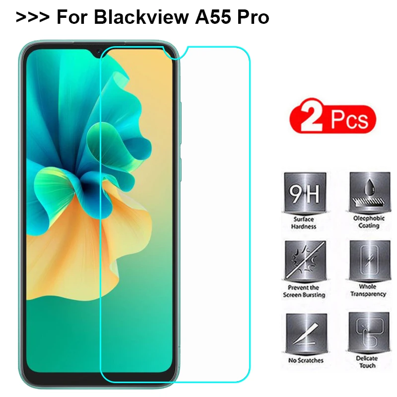 

2PCS Tempered Glass for Blackview A55 Pro Screen Protector 9H Protective Glass for Blackview A55 Pro A55Pro Black View Pelicula