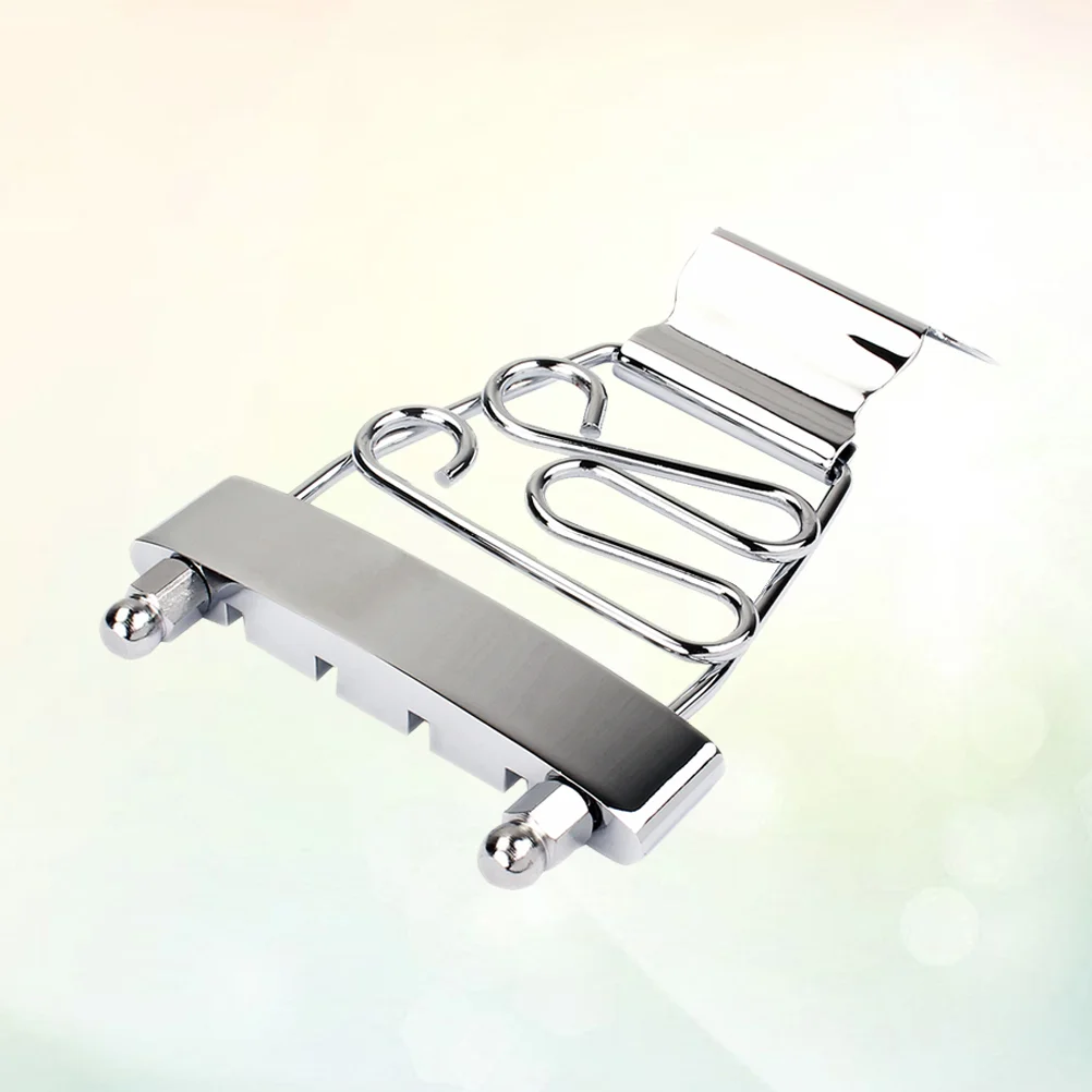 

GA421 4 String Trapeze Tailpiece Adjustable Guitar Tailpiec Bridge for Archtop Jazz Bass Guitar (Silver)