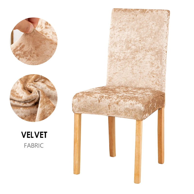 

Velvet Shiny Chair Covers Spandex Desk Seat Protector Slipcovers for Hotel Banquet Wedding Universal Size housse de chaise 1PC