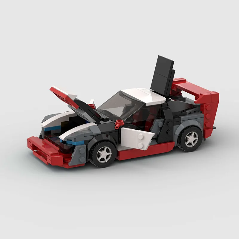 Фото Конструктор Hoonitron: гоночный спорткар, совместимый с Lego, мелкие детали, развивающий, для детей №4