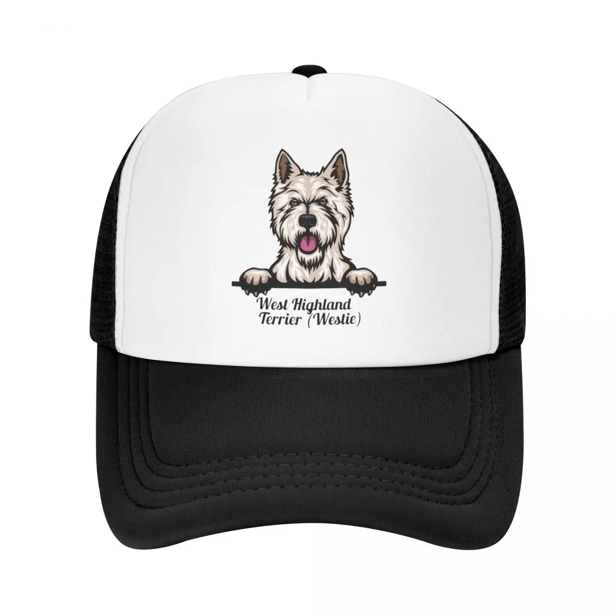 

Бейсболка в стиле панк с надписью «Peeking Dog West Highland White Terrier»