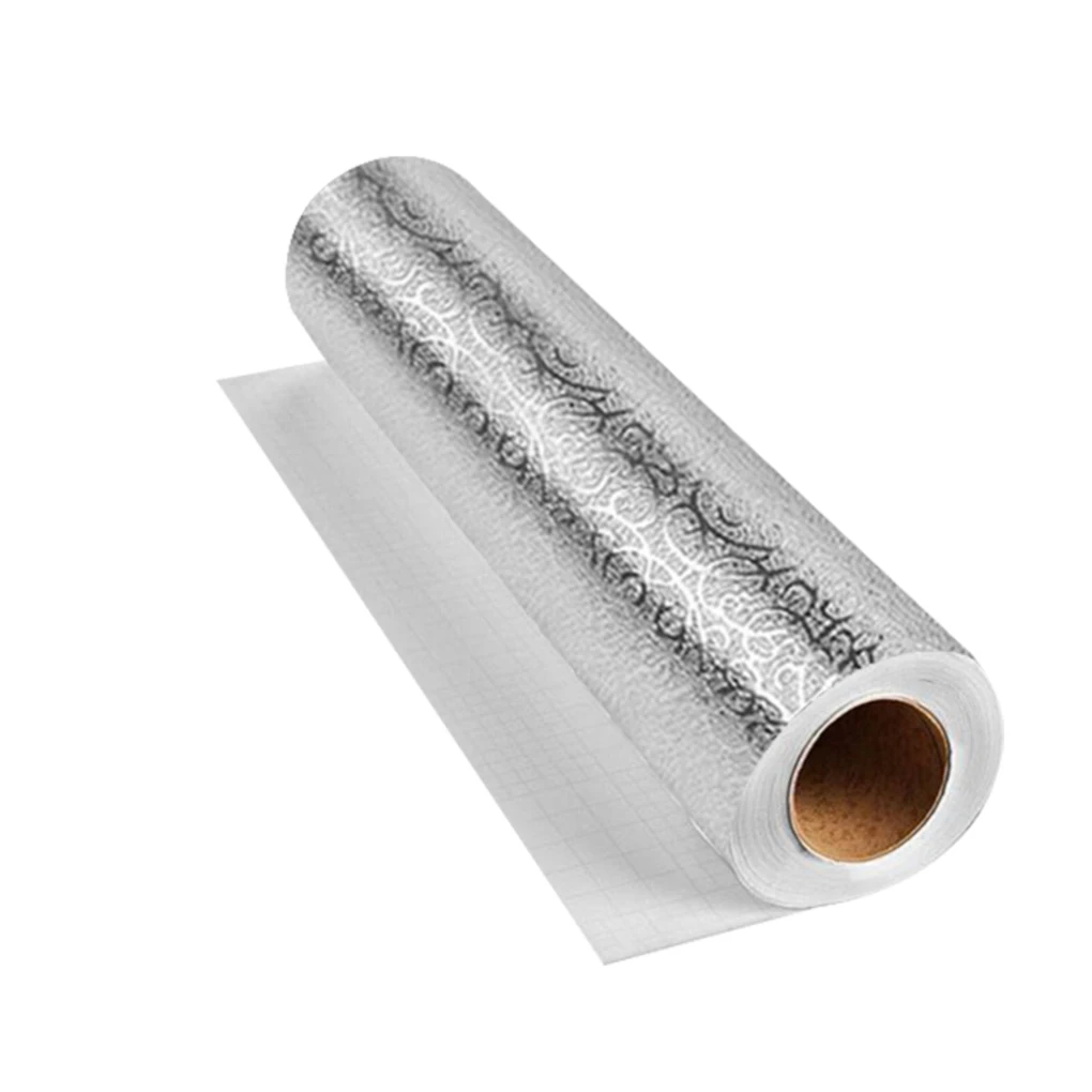 

Oil-proof Sticker Kitchen Self Adhesive Wall Sticker Aluminum Foil Paper for Countertop Drawer Liner