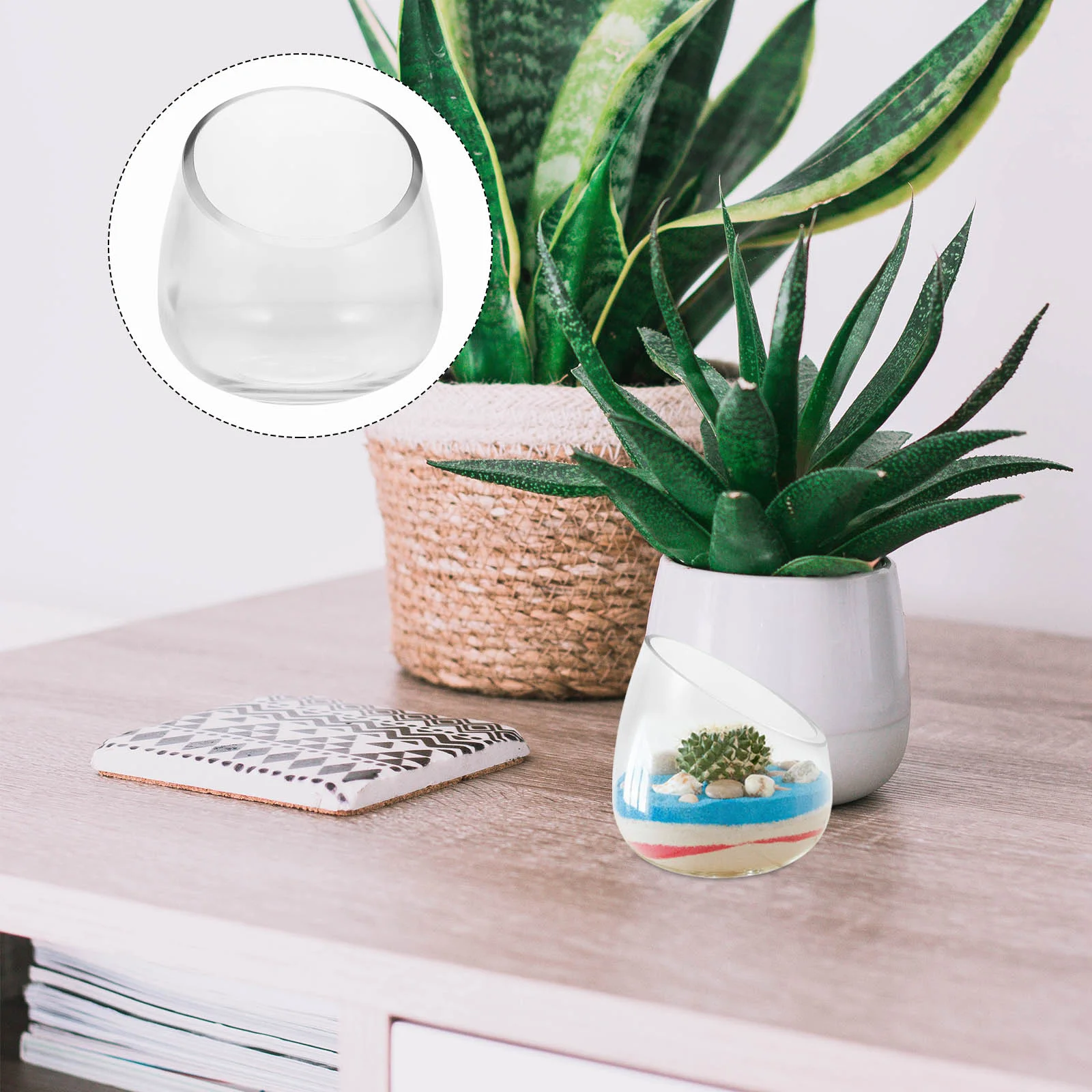 

Vase Home Decoration Flower Pots Hydroponic Planter Small Glass Bowl Animal Planters Arrangement Container