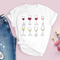 women tshirt tops 2022 variety of wine print fashion trend lady t shirt kawaii clothing graphic cartoon tops tee female t shirts