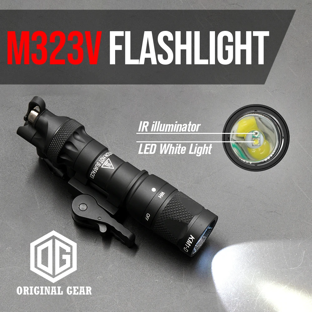 Sotac M323V 500 Lumen SF White LED Scout Light with Remote Switch and Throw-Lever Mount
