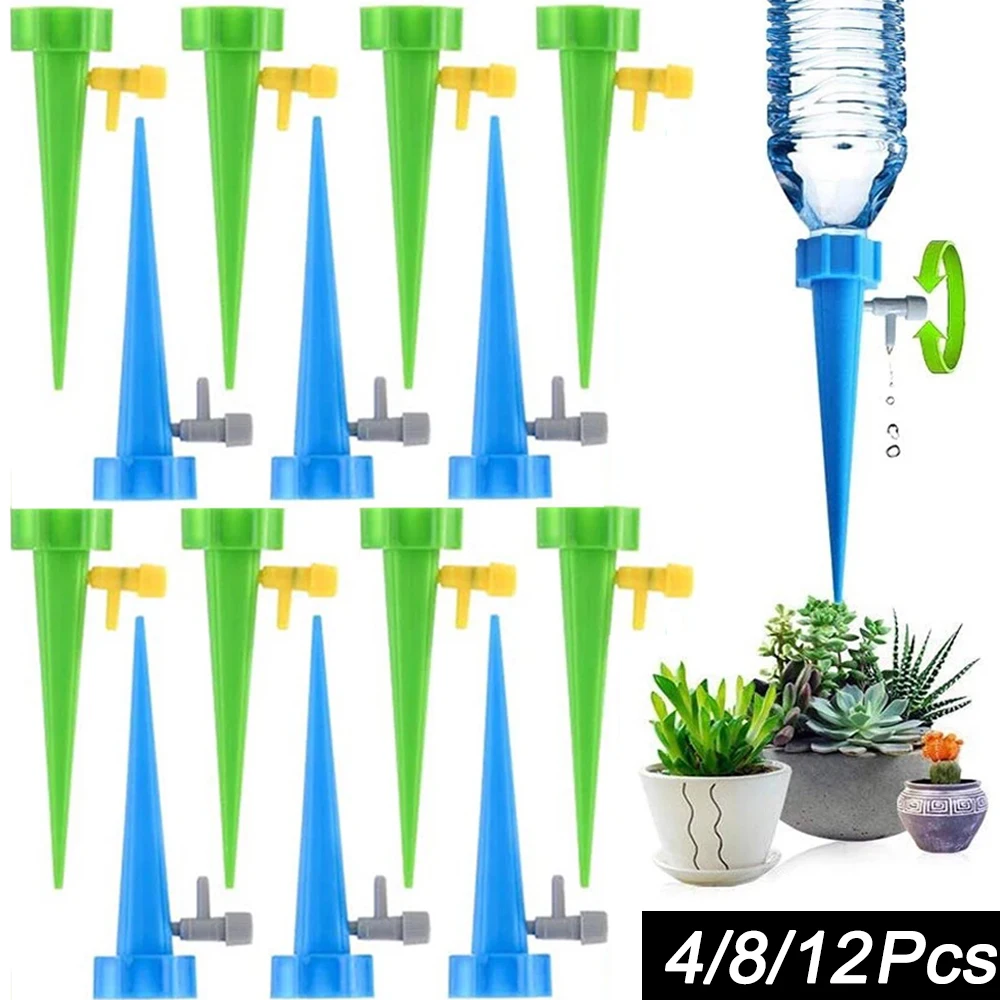 

1/12Pcs Auto Drip Irrigation Watering System Self Plant Watering Spike Kits GardenPlant Flower Dripper Automatic Waterer Tools