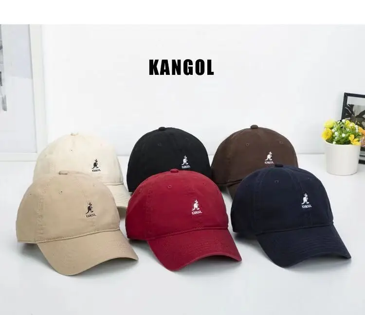 

Kangol Baseball Cap Pure Cotton Washed Cloth Small Side Standard Kangaroo Cap Tide Brand Sun Hat Super Fire Casual Hat