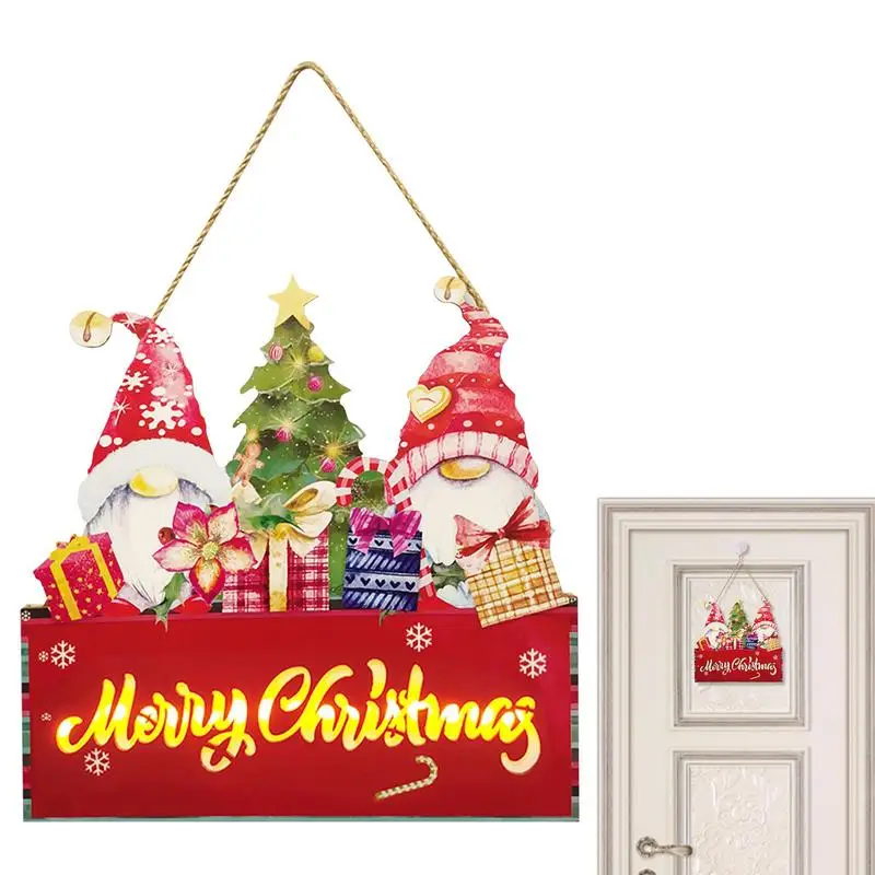 

Подвеска из натурального дерева, подсвеченные рождественские украшения, деревянное украшение для двери на стену, новогодние подарки, детские игрушки