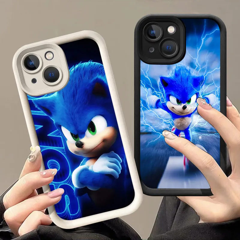 Мягкий силиконовый чехол для телефона Cute S-Sonics H-Hedgehog Apple iPhone 12 13 Mini 11 14 15 16 Pro Max 7 8 Plus