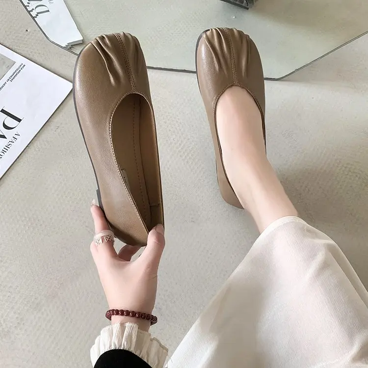 

Женские удобные туфли на плоской подошве, лоферы на мягкой подошве, однотонная короткая модная женская обувь на весну и осень 2023