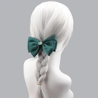 silk bow hair clip women fabric handmade hair accessories solid color versatile ponytail spring clip headgear holiday gift