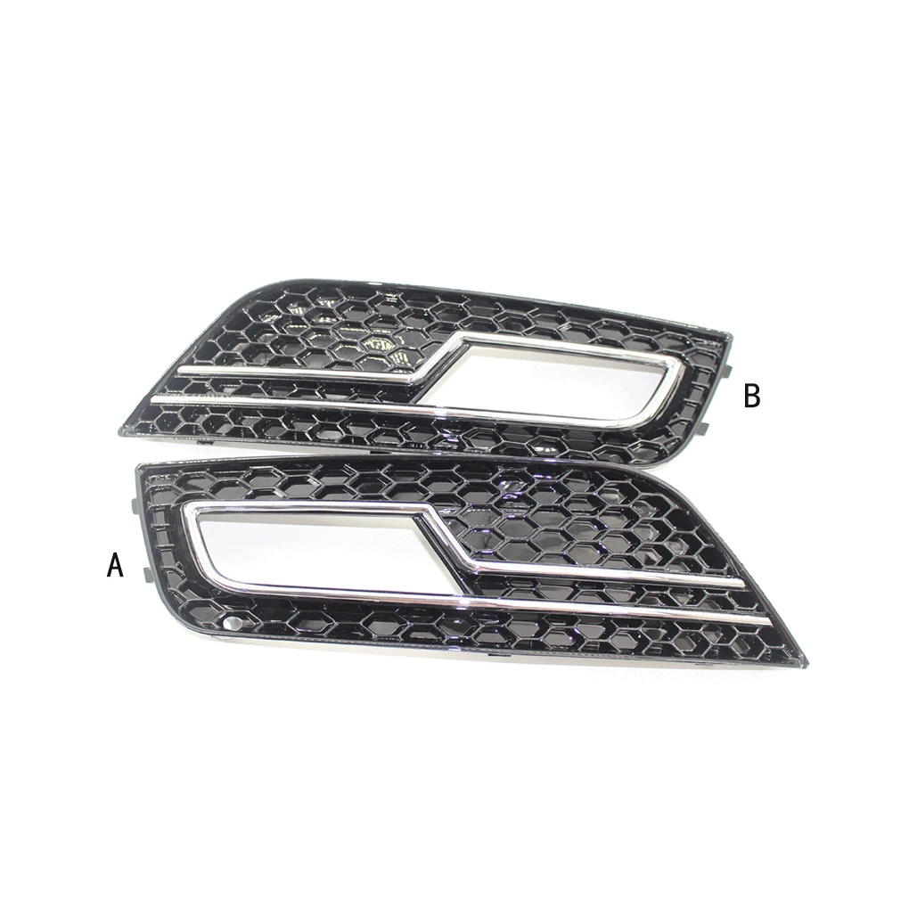 

1 Pair Bumper Cover Car Accessory Shakeproof Fog Light Grille Stranded Protection Easily Install Replacement for A4