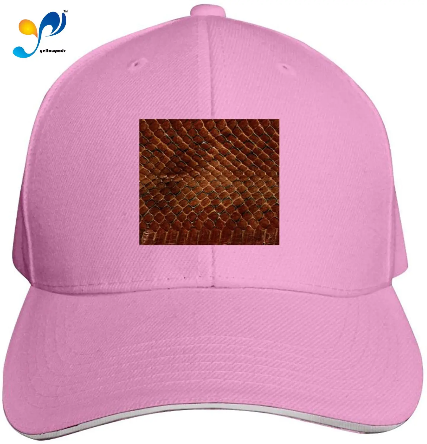 

Funny Plain Hat Red Snake Scales Classic Arc Dome Sandwich Hip Hop Cap