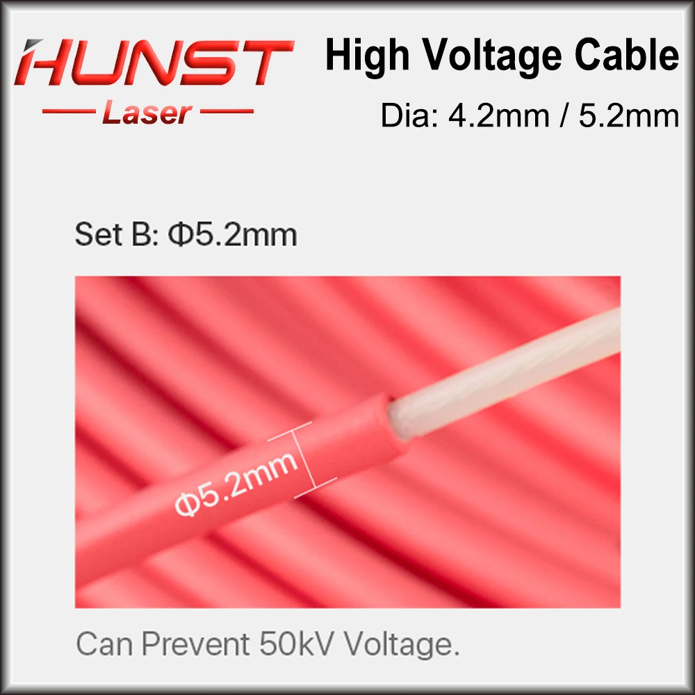 

HUNST 3 м кабель высокого напряжения для лазерного источника питания CO2 и лазерной трубки, Лазерная лампа