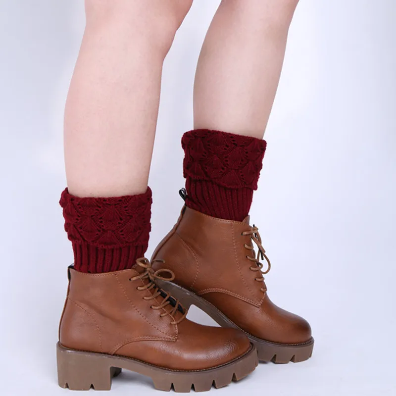 2022 Fashion Leg Warmers Women Solid Warm Knee High Winter Knit Solid Crochet Leg Warmer Socks Warm Boot Cuffs Long Socks