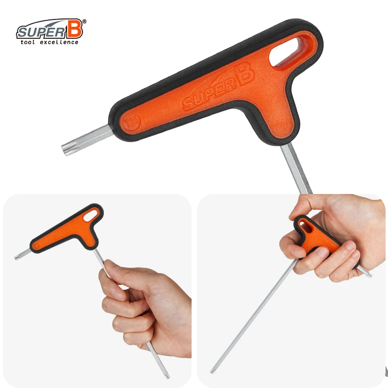 Фото Super B Инструменты для ремонта велосипедов T/L Ручка Torx ®   Набор гаечных ключей T10 / T15 / T20 / T25 / T30 / T40 / T45 / T50 S2 Сталь с кронштейном №4