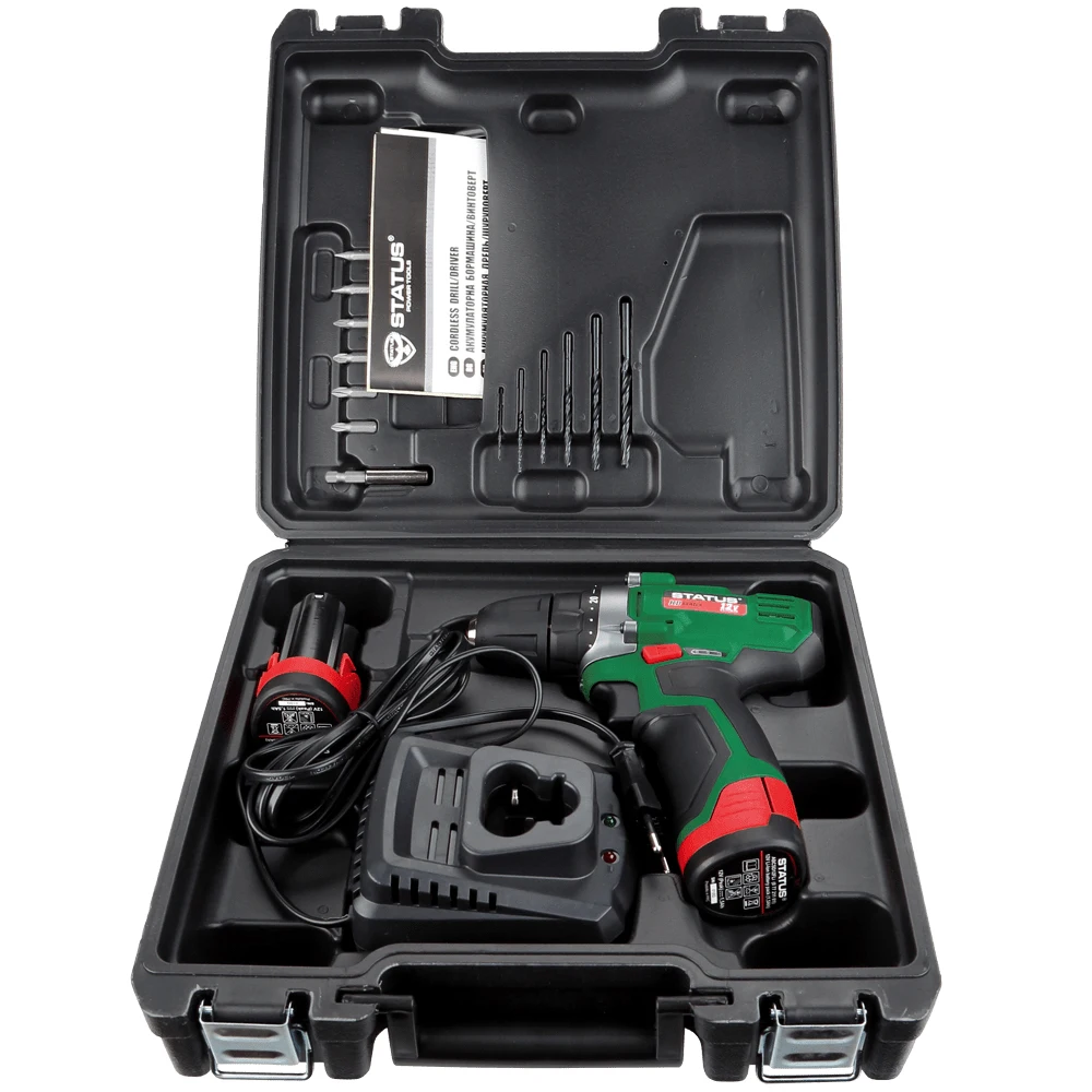 Дрель-шуруповерт аккумуляторная STATUS CSL12-2 Li (2 Li-ion батареи 10 8 В емкость 1 3 Ач