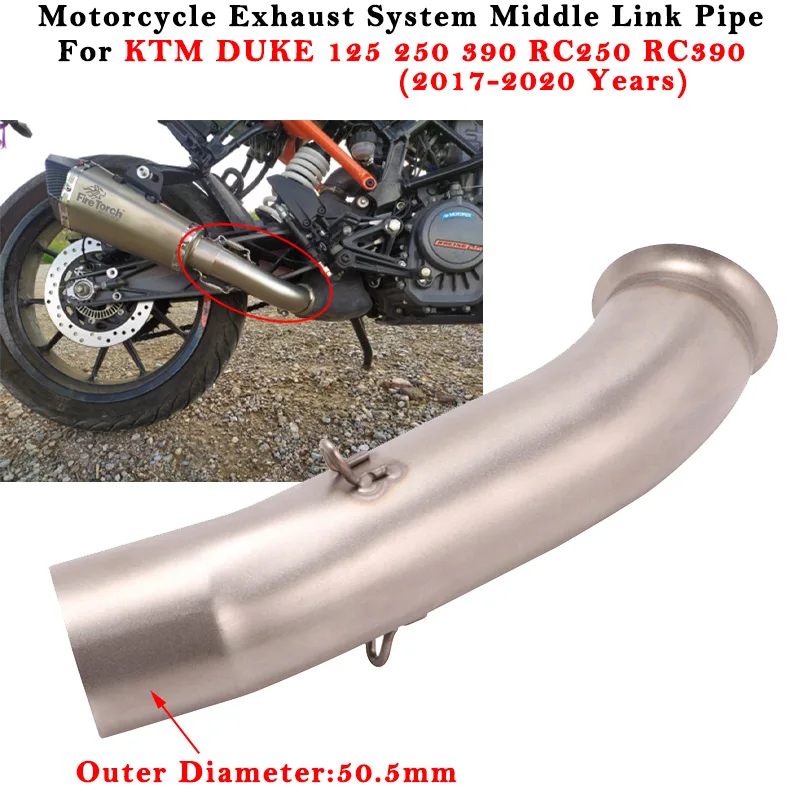 

Slip On For KTM DUKE 390 125 250 RC390 RC250 2017 18 2019 2020 Motorcycle Exhaust Escape Modified Muffler 51mm Middle Link Pipe