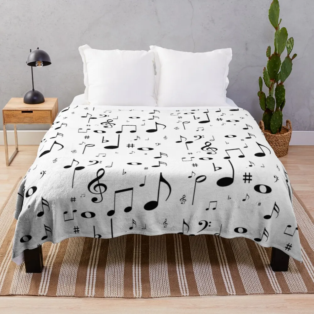 

Music Note Blanket Print Throw Blanket Soft Comfortable Fuzzy Flannel Daughter Blanket Mom Friend Gift for Sofa Chair Bed Office