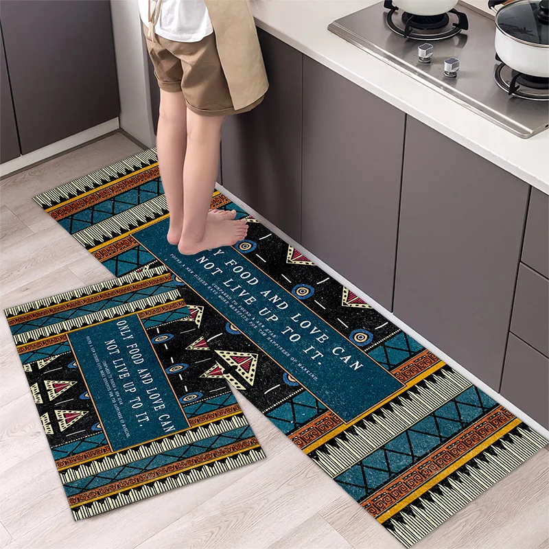 

Кухонный коврик в этническом стиле, богемный декоративный ковер для входной двери, для гостиной, спальни, прикроватного столика, ванной комнаты, Нескользящие коврики
