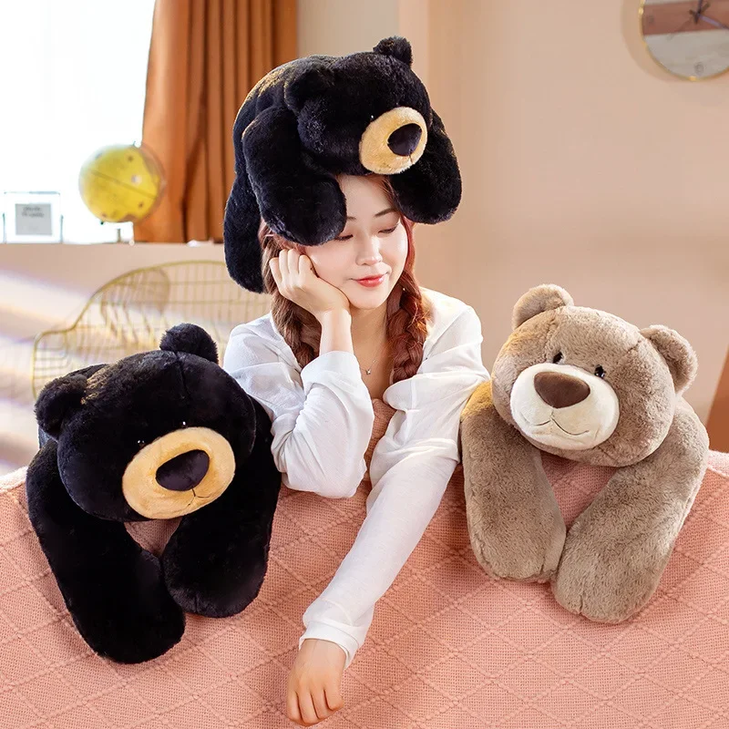 

75 см милый Длинный Медведь плюшевая лежа осанка мягкая игрушка-животное подушка Мультяшные кавайные куклы для девочек детские подарки
