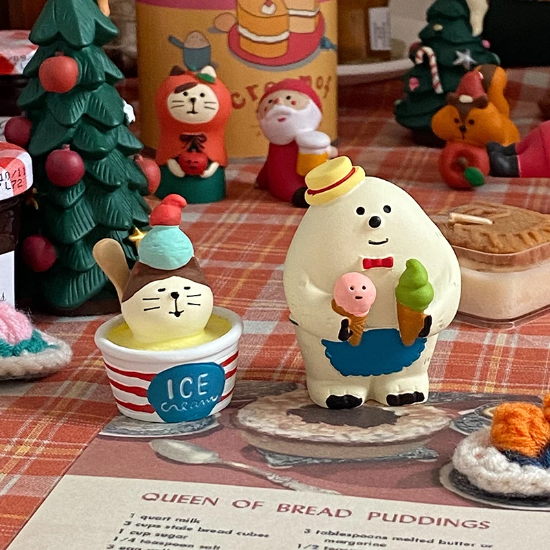 

Cartoon Lovely Cat Ice Cream Scene Resin Office Cute Desk Decoration Miniature Figurines Home Decoration Accessories Home Decor