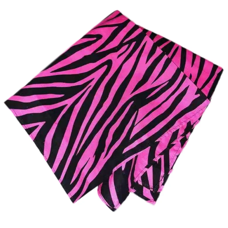 

Pink Zebras Bandan Zebras Headscarf Y2kBandana Top Women Handkerchief Turban