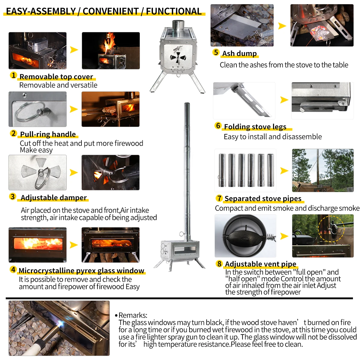 Складная настольная дровяная печь Soomloom