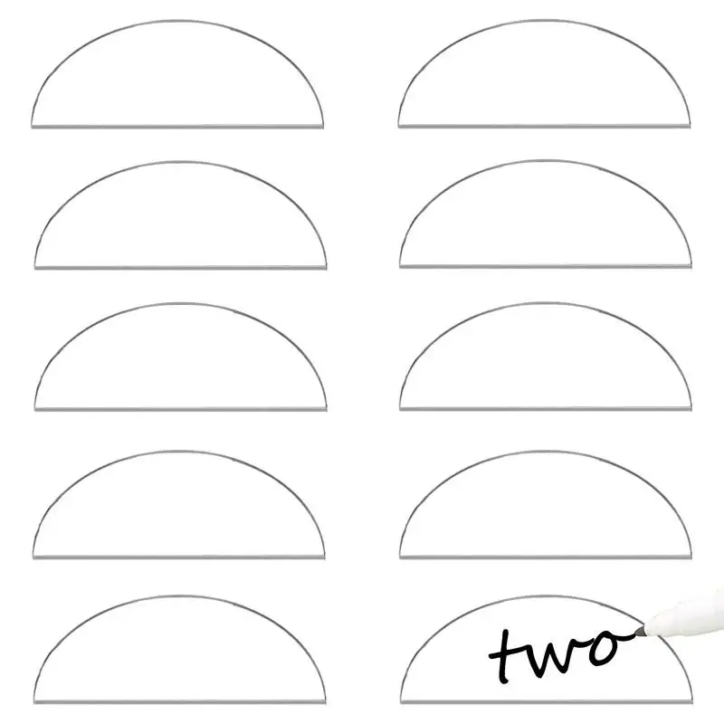 

Blank Clear Acrylic Sign 10 Pack Half Circle Acrylic Sheet Card DIY Handwritten Blank Clear Half Circle Acrylic Guest Name Cards