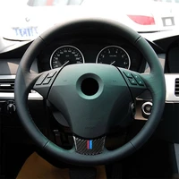 carbon fiber car steering wheel stickers for bmw old 5 series e60 520li 523li 525li car interior modification decor stickers