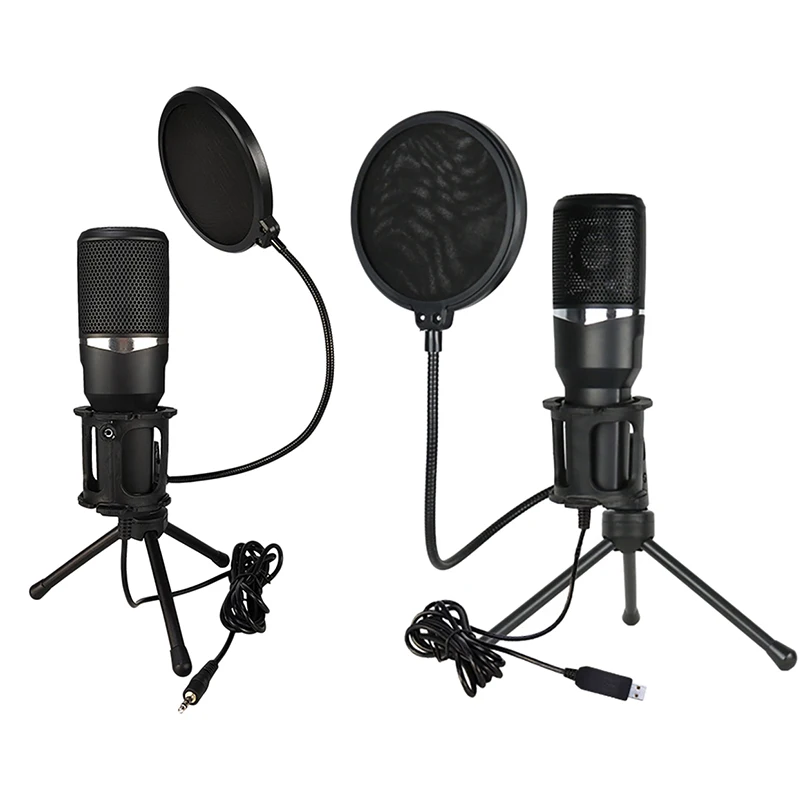 

Конденсаторный микрофон, микрофон для записи для ноутбуков/компьютеров, подкастинга, Youtube, прямых трансляций