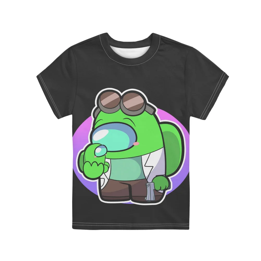 

Лидер продаж, детская дышащая одежда с мультяшным принтом из мультфильма «Играй среди США», Повседневная футболка с круглым вырезом для мал...