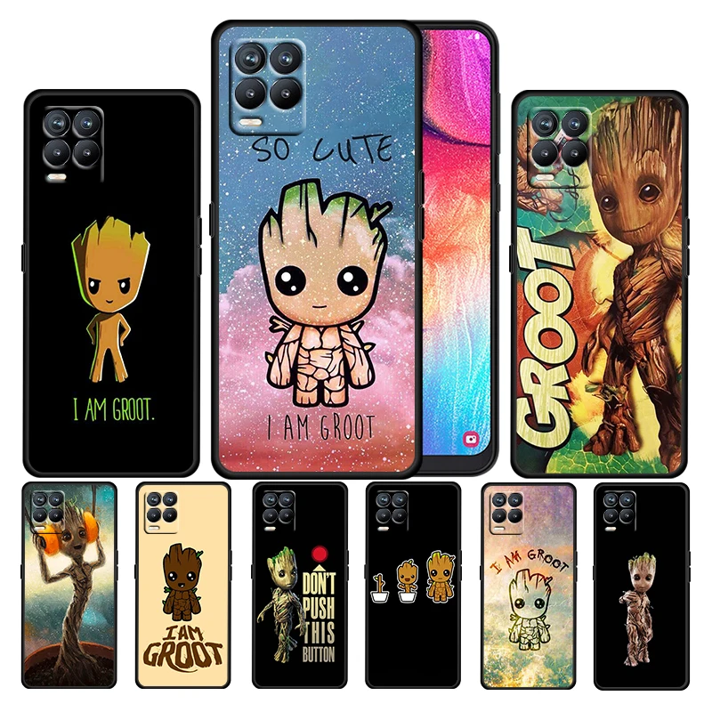 

Marvel Groot Art For OPPO Realme GT Neo Master Edition 9i 8 7 Pro C21S Narzo 30 TPU Soft Silicone Black Phone Case Fundas Coque