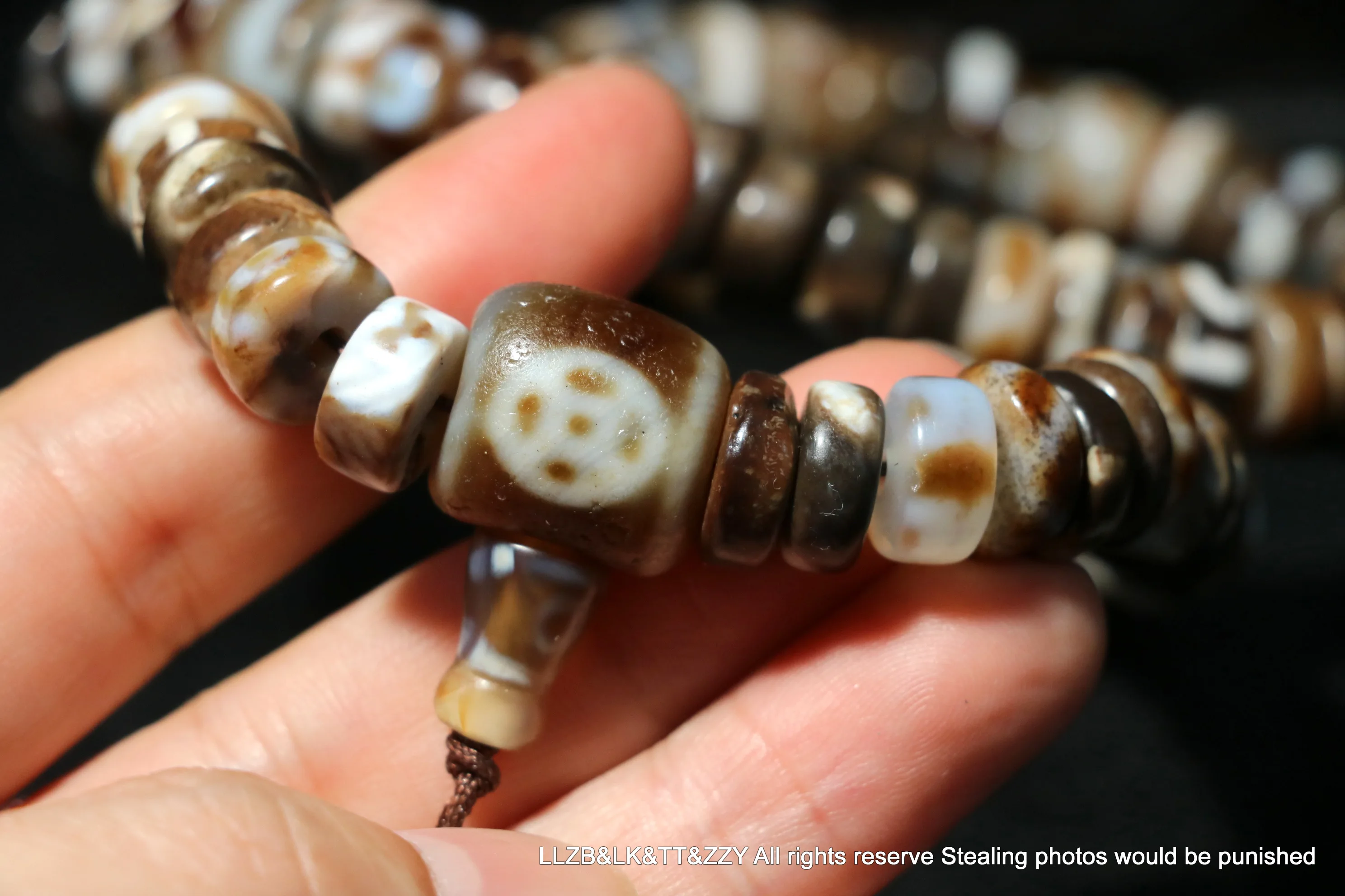 Королевская энергия магия тибетский старый агат натуральная вена ожерелье из