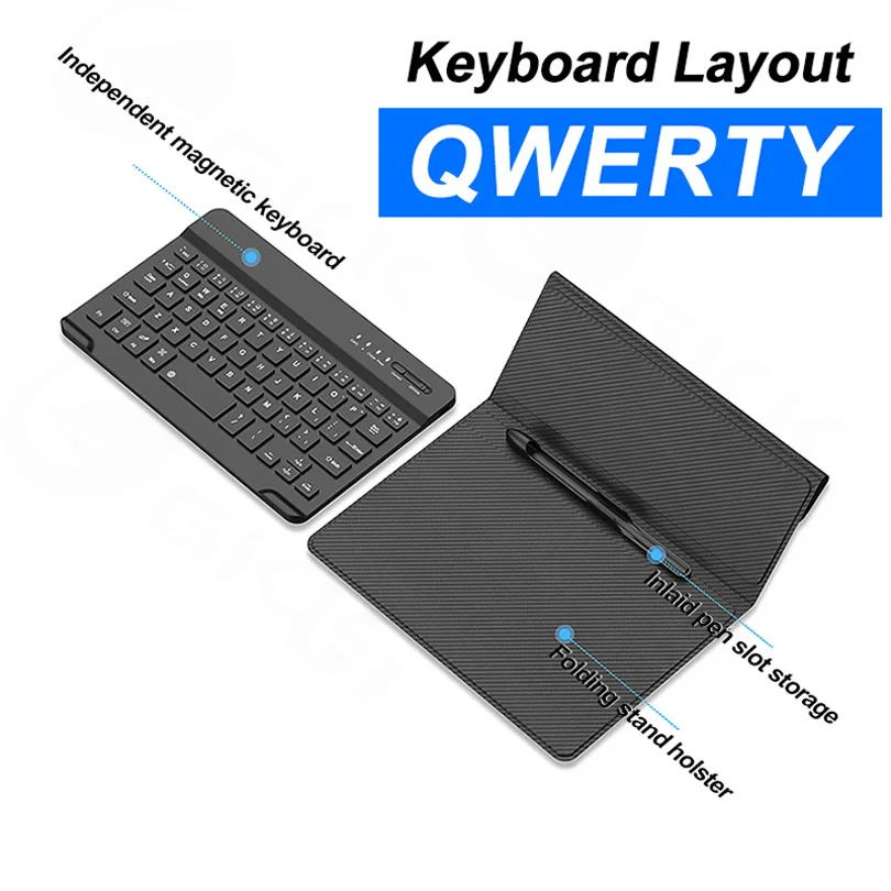 For Samsung Galaxy Z Fold 3 Fold3 5G Keyborad Holster Folding Stand Pen Slot Leather Keyboard Cover With Wireless Keyboard