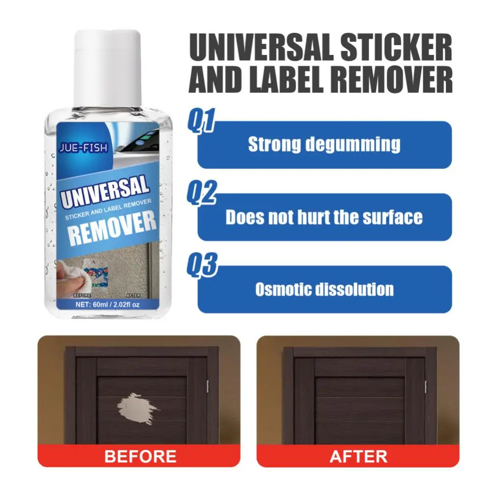 

Efficient Auto Car Sticker Remover High Quality Car Glass Label Cleaner Sticky Residue Remover 60ml Wall Sticker Glue Removal