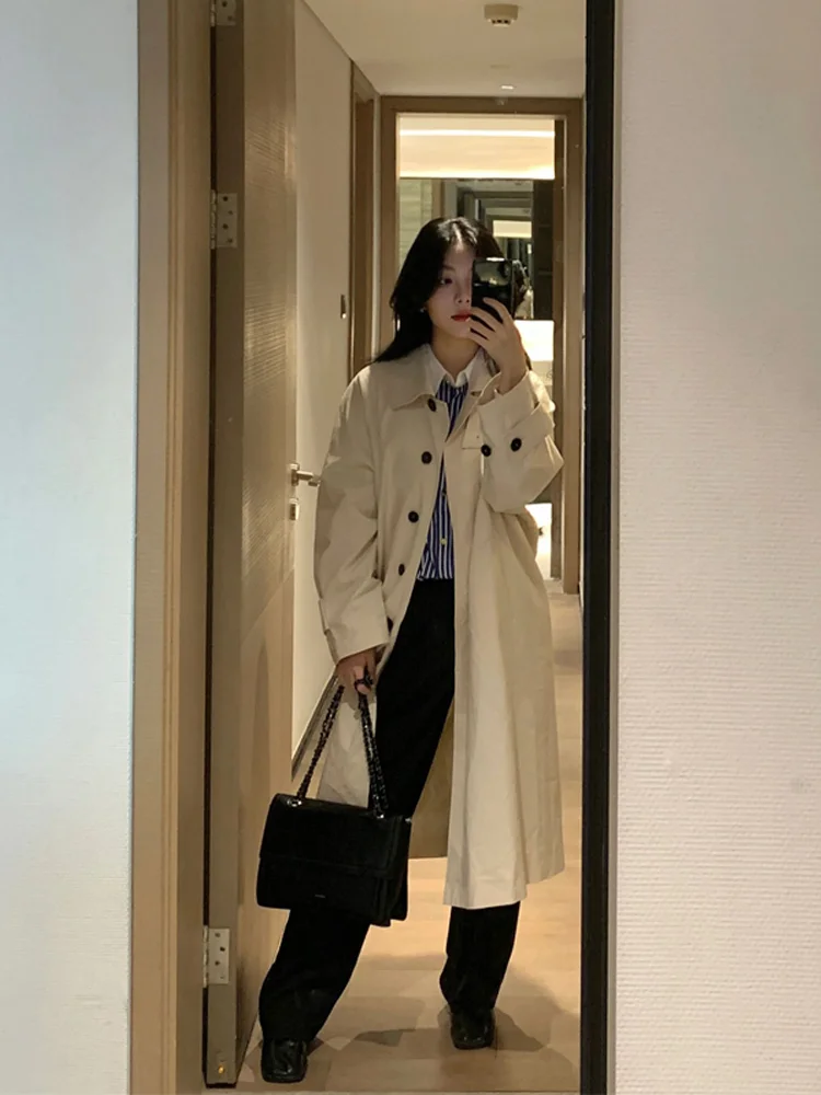 Autumn and Winter 2024 New Trench coat Outerwear Women Mid-Length This Year Popular Small Korean Series Japan fashion British...